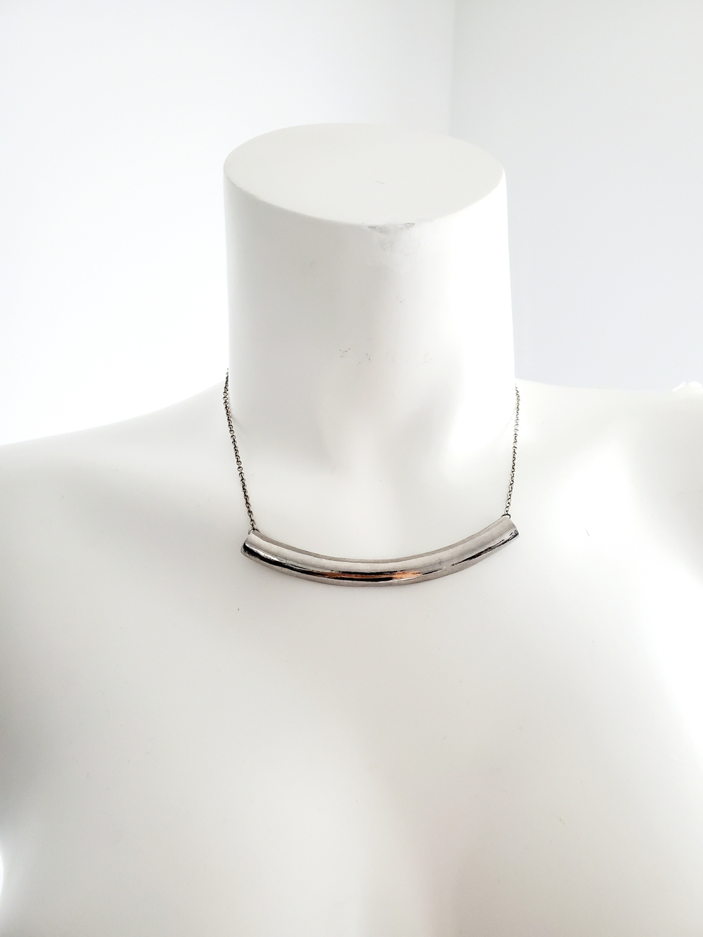 Minimalist Silver Bar Necklace - Modern Women's Jewelry